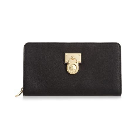 michael kors hamilton zip around wallet black|Michael Kors wristlet wallet outlet.